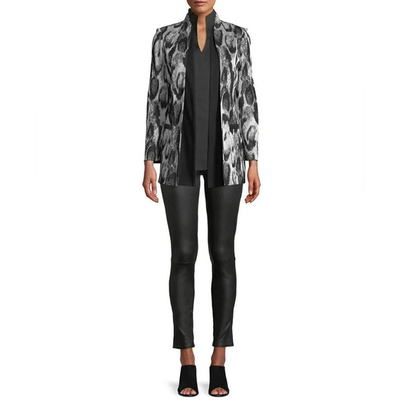 Misook "Snow Leopard" knit jacket Large - Picture 10 of 13